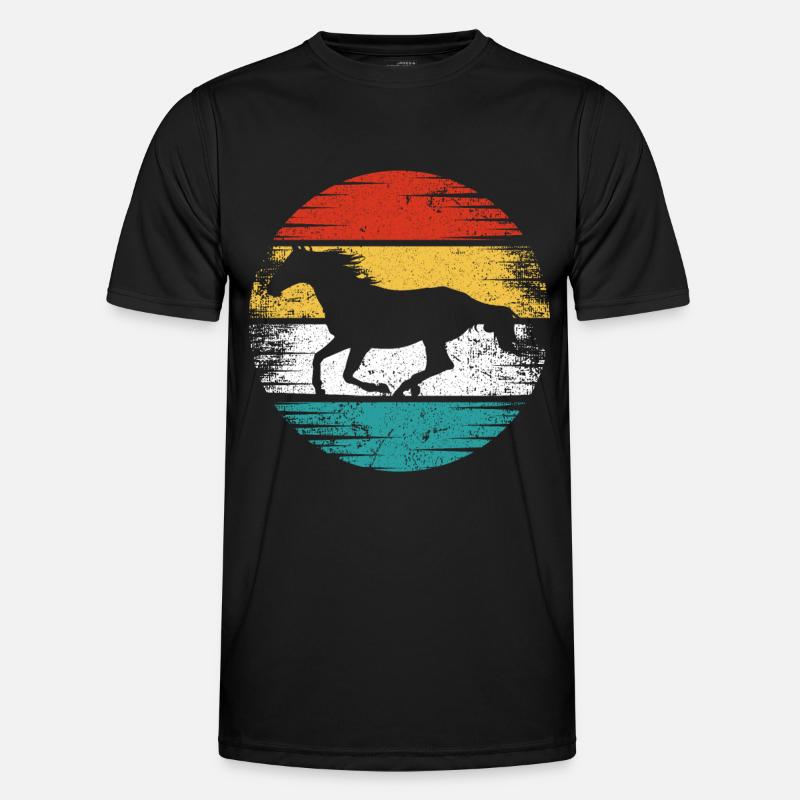 Pferd Retro - Männer Funktions-T-Shirt - Schwarz