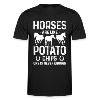 Les chevaux sont comme des croustilles On n’est jamais assez - T-shirt sport Homme - noir - Devant - AI Model Male 178 dark (178cm)