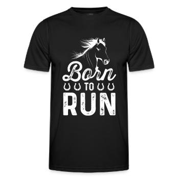 Né pour courir - T-shirt sport Homme - noir - Devant - AI Model Male 178 dark (178cm)
