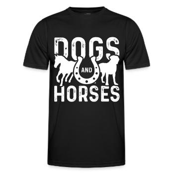 Chiens et chevaux - T-shirt sport Homme - noir - Devant - AI Model Male 178 dark (178cm)