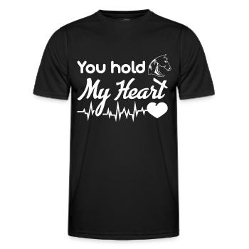 You hold my heart 1 - - Men's Functional T-Shirt - black - Front - AI Model Male 178 dark (178cm)