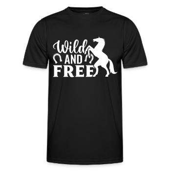 Sauvage et libre - (2) - T-shirt sport Homme - noir - Devant - AI Model Male 178 dark (178cm)