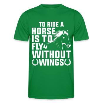 Riding a horse means flying without wings - Men's Functional T-Shirt - kelly green - Front - AI Model Male 178 dark (178cm)