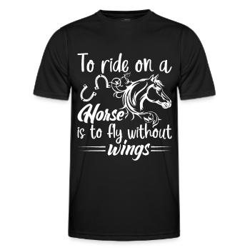 Monter à cheval, c’est comme monter sans ailes. - T-shirt sport Homme - noir - Devant - AI Model Male 178 dark (178cm)