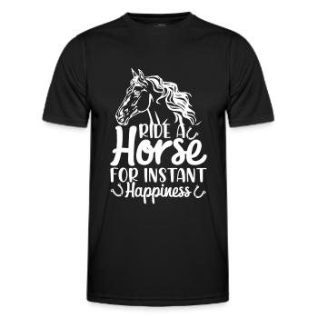 Montez à cheval pour un bonheur instantané - (2) - T-shirt sport Homme - noir - Devant - AI Model Male 178 dark (178cm)