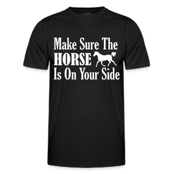 Assurez-vous que le cheval est de votre côté - T-shirt sport Homme - noir - Devant - AI Model Male 178 dark (178cm)