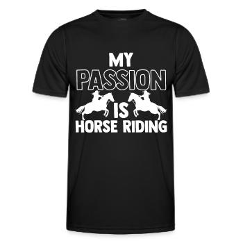 Ma passion est l’équitation 1 - - T-shirt sport Homme - noir - Devant - AI Model Male 178 dark (178cm)