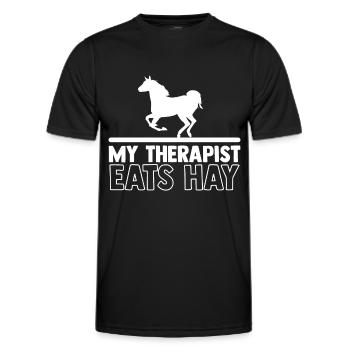 Mein Therapeut frisst Heu - - Männer Funktions-T-Shirt - Schwarz - Vorne - AI Model Male 178 dark (178cm)