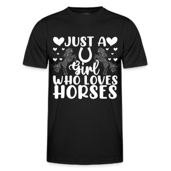 Juste une fille qui aime les chevaux 1 - - T-shirt sport Homme - noir - Devant - AI Model Male 178 dark (178cm)