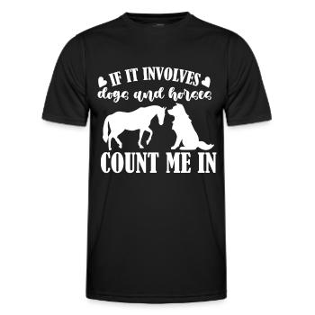 When it comes to dogs and horses, I'm - Men's Functional T-Shirt - black - Front - AI Model Male 178 dark (178cm)