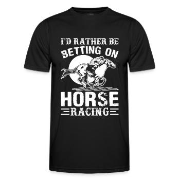 Je préfère parier sur les courses de chevaux - - T-shirt sport Homme - noir - Devant - AI Model Male 178 dark (178cm)