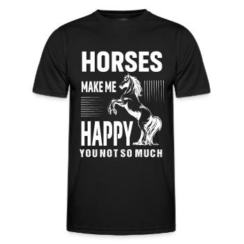Horses make me happy - you not so much - - Men's Functional T-Shirt - black - Front - AI Model Male 178 dark (178cm)