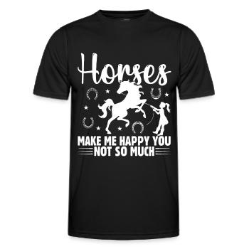 Les chevaux me rendent heureux pas tellement 1 - - T-shirt sport Homme - noir - Devant - AI Model Male 178 dark (178cm)