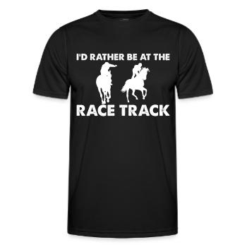 Je préférerais être sur la piste de course - - T-shirt sport Homme - noir - Devant - AI Model Male 178 dark (178cm)