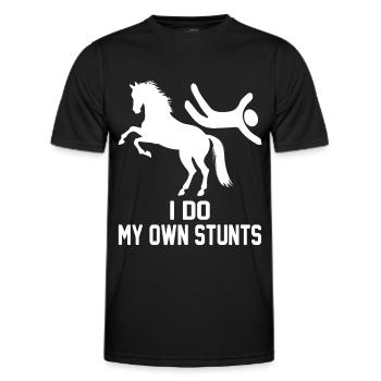I do my own stunts - - Men's Functional T-Shirt - black - Front - AI Model Male 178 dark (178cm)