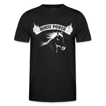 Horsepower- - Men's Functional T-Shirt - black - Front - AI Model Male 178 dark (178cm)