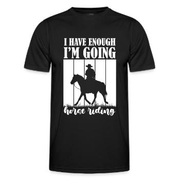 J’en ai assez, je vais faire de l’équitation - - T-shirt sport Homme - noir - Devant - AI Model Male 178 dark (178cm)