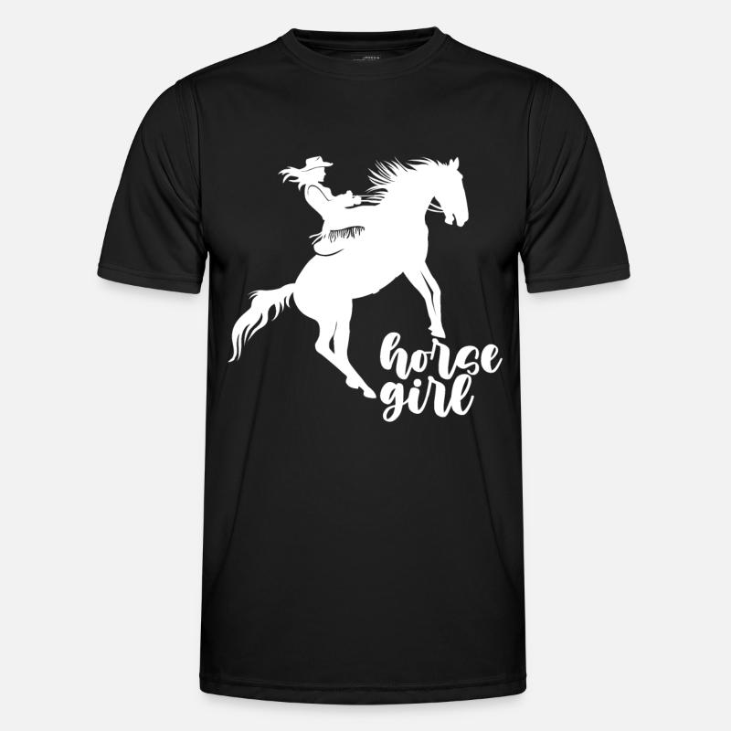 Pferd Mädchen - - Männer Funktions-T-Shirt - Schwarz