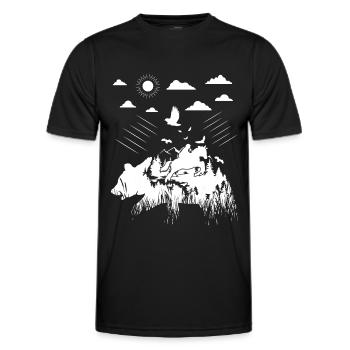 Ours à cheval - - T-shirt sport Homme - noir - Devant - AI Model Male 178 dark (178cm)
