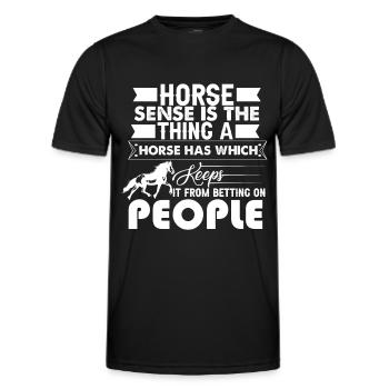Horse sense is the thing that a horse has and - Men's Functional T-Shirt - black - Front - AI Model Male 178 dark (178cm)