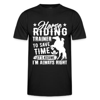 Moniteurs d’équitation Pour gagner du temps, nous supposons que - T-shirt sport Homme - noir - Devant - AI Model Male 178 dark (178cm)
