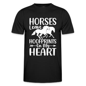 Les chevaux laissent des empreintes de sabots sur mon cœur - - T-shirt sport Homme - noir - Devant - AI Model Male 178 dark (178cm)