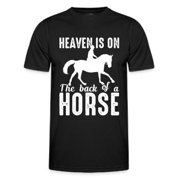 The sky lies on the back of a horse - (2 - Men's Functional T-Shirt - black - Front - AI Model Male 178 dark (178cm)
