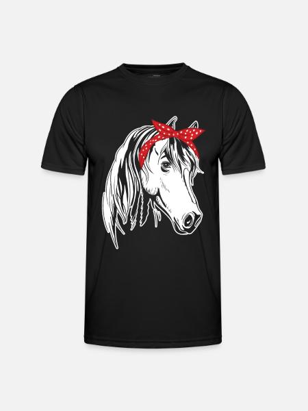 Pferd 4 - - Männer Funktions-T-Shirt - Schwarz