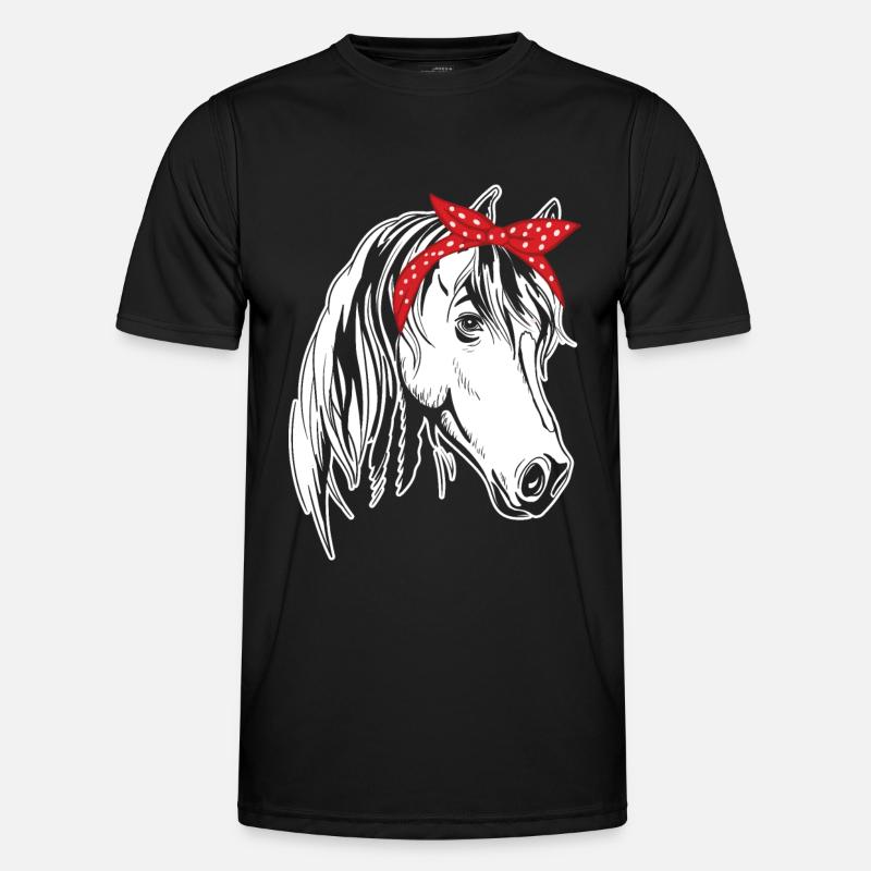 Pferd 4 - - Männer Funktions-T-Shirt - Schwarz