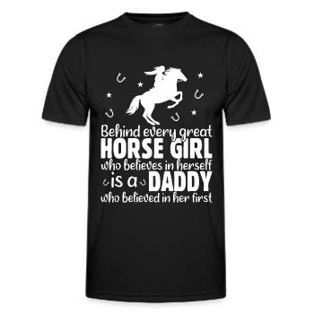 Derrière chaque grande fille de cheval - - T-shirt sport Homme - noir - Devant - AI Model Male 178 dark (178cm)