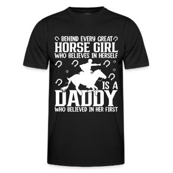 Derrière chaque grande fille de cheval 1 - - T-shirt sport Homme - noir - Devant - AI Model Male 178 dark (178cm)