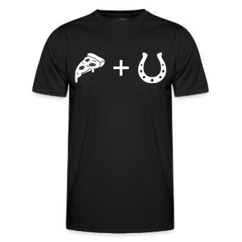 Pizza - Fer à cheval - - T-shirt sport Homme - noir - Devant - AI Model Male 178 dark (178cm)