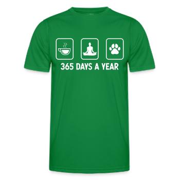 365 Tage im Jahr - Hundepfote - Yoga - - Männer Funktions-T-Shirt - Kelly Green - Vorne - AI Model Male 178 dark (178cm)