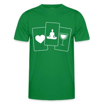 Heart - Wine - Yoga - - Men's Functional T-Shirt - kelly green - Front - AI Model Male 178 dark (178cm)