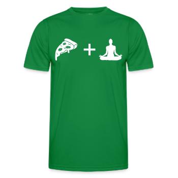 Pizza - Yoga - - Männer Funktions-T-Shirt - Kelly Green - Vorne - AI Model Male 178 dark (178cm)