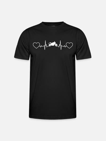 Heart - Heart palpitations - Motorcycle - - Men's Functional T-Shirt - black