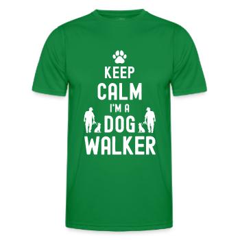 Restez calme Je suis un promeneur de chiens - T-shirt sport Homme - vert - Devant - AI Model Male 178 dark (178cm)