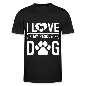 Ich liebe meinen Rettungshund - Männer Funktions-T-Shirt - Schwarz - Vorne - AI Model Male 178 dark (178cm)