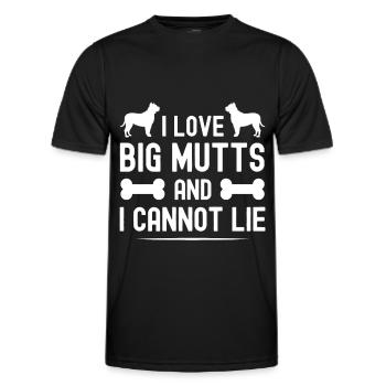 Ich liebe große Köter und ich kann nicht lügen - Männer Funktions-T-Shirt - Schwarz - Vorne - AI Model Male 178 dark (178cm)