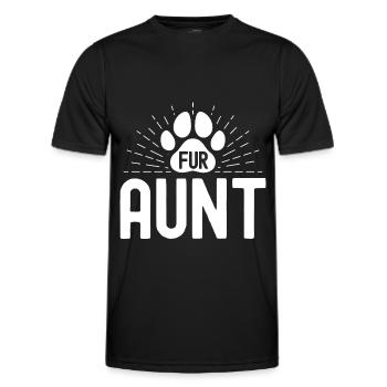 Fur aunt - Men's Functional T-Shirt - black - Front - AI Model Male 178 dark (178cm)