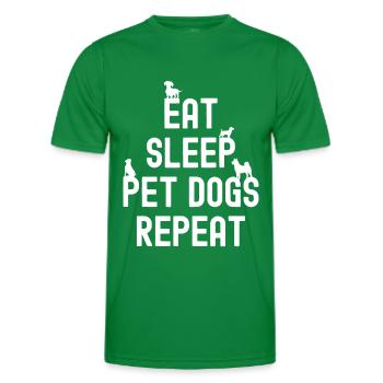 Eat Sleep Pet Dogs Repetition - Men's Functional T-Shirt - kelly green - Front - AI Model Male 178 dark (178cm)