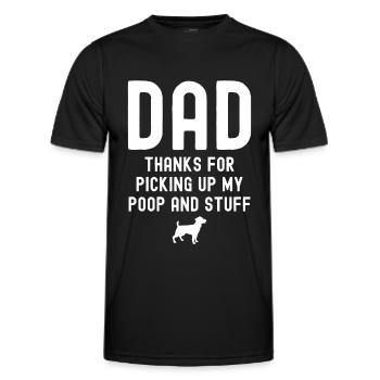 Papa Merci d’avoir ramassé mes excréments - T-shirt sport Homme - noir - Devant - AI Model Male 178 dark (178cm)