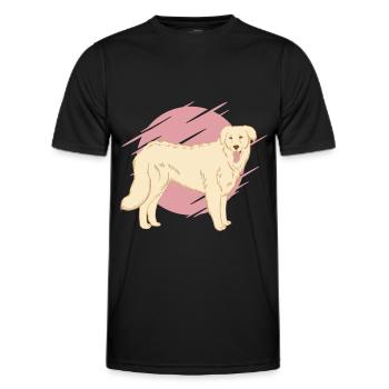 Kuvasz Breed Dog - Men's Functional T-Shirt - black - Front - AI Model Male 178 dark (178cm)