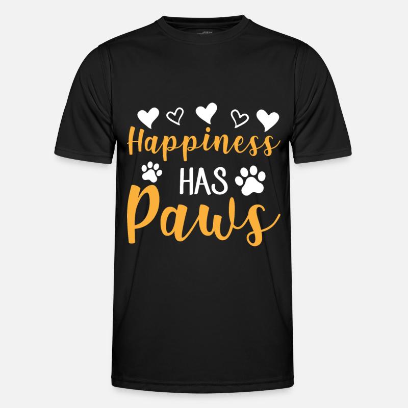 Happiness Has Paws - Hearts and Paws - Men's Functional T-Shirt - black