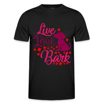 Liebe leben bellen - Männer Funktions-T-Shirt - Schwarz - Vorne - AI Model Male 178 dark (178cm)
