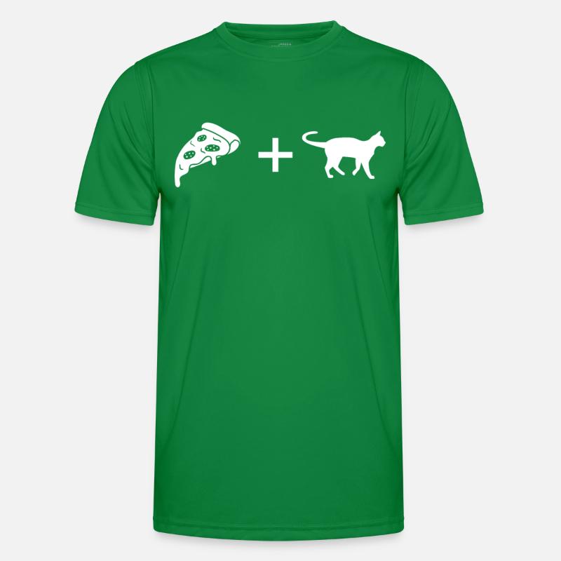 Pizza - Katze - Männer Funktions-T-Shirt