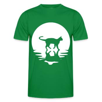 Cercle et réflexion - Chat - - T-shirt sport Homme - vert - Devant - AI Model Male 178 dark (178cm)