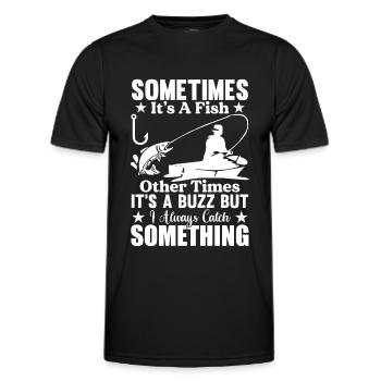 Sometimes it's a fish, sometimes it's a sum - Men's Functional T-Shirt - black - Front - AI Model Male 178 dark (178cm)