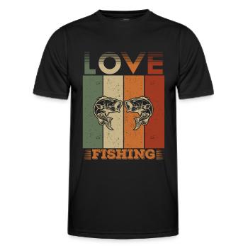 Love Fishing - - Men's Functional T-Shirt - black - Front - AI Model Male 178 dark (178cm)