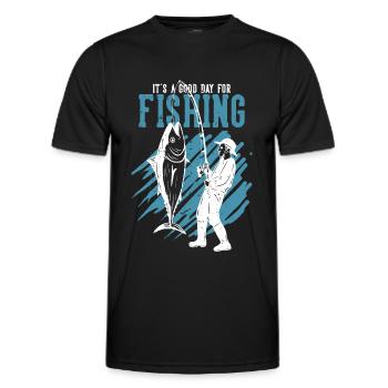 It's a good day for fishing - - Men's Functional T-Shirt - black - Front - AI Model Male 178 dark (178cm)
